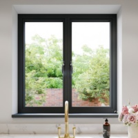 Ventanas de vidrio de seguridad de impacto de huracán de aluminio de diseño moderno personalizado, marco de aleación abatible insonorizado energéticamente eficiente