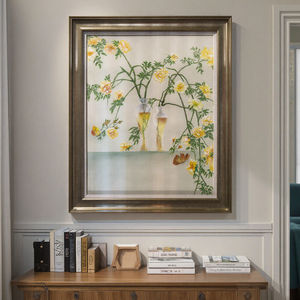 Exquis <span class=keywords><strong>fleurs</strong></span> faites à la main grès <span class=keywords><strong>peinture</strong></span> mur Art grès <span class=keywords><strong>peinture</strong></span> avec toile pour la décoration intérieure et ornement oeuvre - Product Image 3