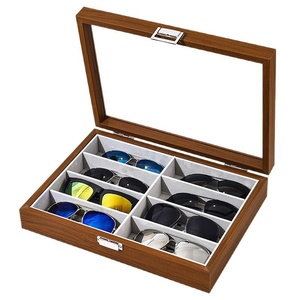 Caja <span class=keywords><strong>de</strong></span> Almacenamiento y Exhibición <span class=keywords><strong>de</strong></span> <span class=keywords><strong>Gafas</strong></span> <span class=keywords><strong>de</strong></span> Madera Sólida <span class=keywords><strong>de</strong></span> 8 Compartimentos con Tapa Abatible <span class=keywords><strong>de</strong></span> Una Capa, Color Nogal <span class=keywords><strong>de</strong></span> Alta Gama - Product Image 5