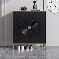 Meuble à chaussures en bois de luxe léger avec portes à ouverture par pression, 4 étagères réglables, multifonctionnel pour balcon, gain de place, mobilier de maison