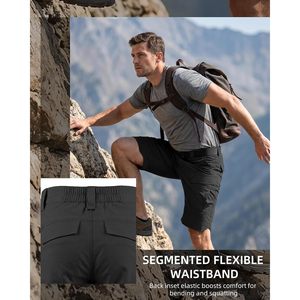 Pantalones Cortos Cargo para Hombre, de Secado Rápido, Ligeros, Transpirables, con Múltiples Bolsillos, Tácticos, de Verano, para Trabajo, Cintura Media, con Botones - Product Image 5