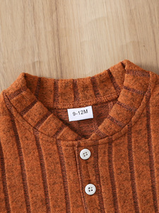 Tutina per <span class=keywords><strong>Neonato</strong></span> <span class=keywords><strong>Maschio</strong></span> in Cotone Stampato con Bottoni a Pressione, Maniche Lunghe, Collo Tondo, Pantaloni Elasticizzati Casual, Completo Morbido Autunnale - Product Image 3