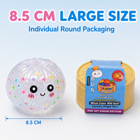 8,5 cm Glitter Fruit Dumpling Knijp-speeltje Kleurrijk Zacht Stressverlichtend Zintuiglijk Speelgoed met Stoomverpakking Cadeauverpakking