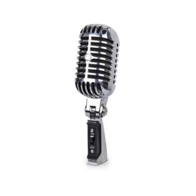 Silver Studio Dynamic Microphone with Heart-shaped Pickup Pattern, Used for Singing and Indoor Recording