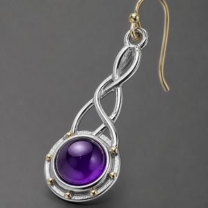 Orecchini Vintage a Goccia Intrecciata Viola, Gioielli Eleganti da Donna alla Moda - Product Image 4