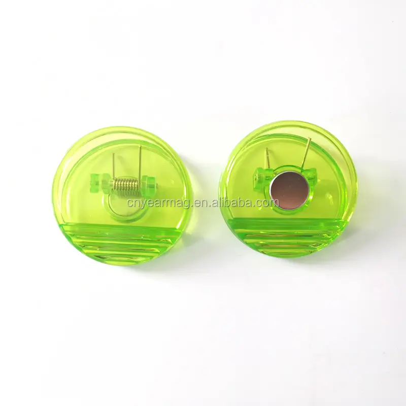 Customized Round Shape Fridge Magnetic Plastic Clip for Holding Memos on Refrigerator