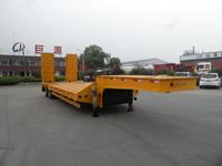 Semi-remorque à plateau surbaissé hydraulique 3 essieux 60 tonnes, remorque à plateau surbaissé pour le transport d'équipements lourds et de machines de construction