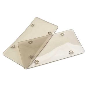 2pcs/套汽车牌照有色标签屏蔽罩塑料透明保护器汽车牌照罩牌照架 - Product Image 3