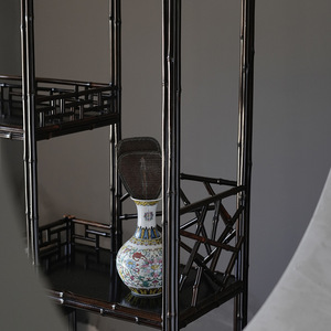 Étagère de présentation en bambou de style chinois, étagère de rangement multicouche pour services à thé, bibliothèque antique de forme carrée, décoration polyvalente pour la maison - Product Image 4