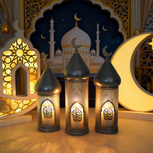 Décoration de bureau Ramadan Sliver, bougeoir creux à vent, cadeaux de <span class=keywords><strong>famille</strong></span>, lanterne Ramadan, bougeoirs décoratifs - Product Image 4