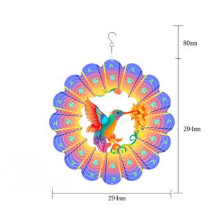Atrapavientos 3D de Colibrí, Atrapavientos Metálicos para Adornos de Jardín, 12 Pulgadas, Atrapavientos Colgante 3D con Forma de Pájaro, Decoración Única para Jardín - Product Image 2