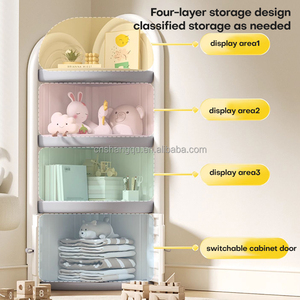 VSUCH Meuble pour Bébé en Plastique Mobile pour la Maison <span class=keywords><strong>Coffre</strong></span> de Rangement d'Angle Étagère Organisateur de Jouets Bibliothèque Armoires pour Enfants - Product Image 3