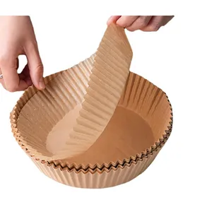 Custom Diy 7 Inch Woolworths Disposable Tray Round Oil Free Basket Oven Use Barbecue Air Fryer Wax Paper For Air Fryer