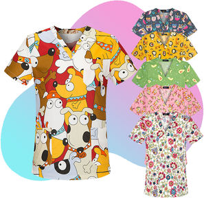 Noël imprimé <span class=keywords><strong>Blouse</strong></span> population gommage hauts en australie respirant médical gommage commande en gros <span class=keywords><strong>motif</strong></span> imprimé gommage hauts - Product Image 2