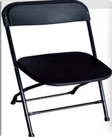 Chaises pliantes noires pour l'extérieur, jardin, cours modernes, mariages, camping, en plastique et métal durables pour la cuisine, l'hôtel