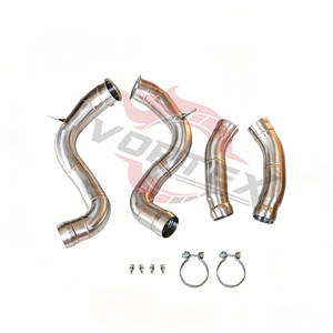 Collecteur d'échappement haute performance Vortex 3,5 pouces pour Mercedes-Benz AMG W205 C63 4.0L en acier inoxydable poli miroir - Product Image 2