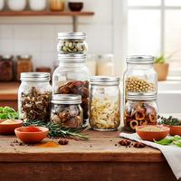 Accessoires de cuisine très vendus, ensembles de récipients de stockage alimentaire en verre