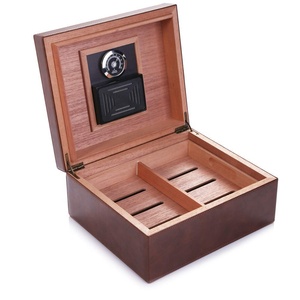 Humidor de Madera para Cigarros de Escritorio, Caja de Almacenamiento para Cigarros, Contenedor Rectangular con Humidificador - Product Image 5