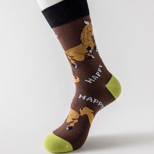 थोक हॉट बिकवाली पुरुष चालक दल के मोजे कपड़े पहनते हैं, कपास बुनाई के घोड़े पशु आकस्मिक चालक दल की गुणवत्ता - Product Image 6