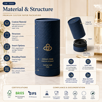 Tube en papier cylindrique biodégradable jetable sur mesure pour emballage cadeau de parfum, cosmétiques et huiles essentielles |   OEM ODM |   pour EUDR