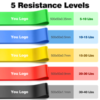 Bande de Résistance Longue Personnalisable avec Logo – Étanche, Écologique, Portable, Robuste, 5-40 LBS – Pour Exercices à Domicile, Gym et Yoga