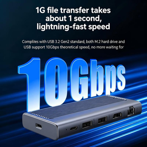 <span class=keywords><strong>Station</strong></span> d'accueil 6 ports avec boîtier M.2 <span class=keywords><strong>NVMe</strong></span> 2280 2242, Hub USB Type-C, Ethernet 1000 Mbps, pour 4K 60Hz, USB3.2 10 Gbps, PD 90W, en aluminium - Product Image 5