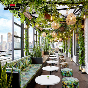 Juego de Muebles de Exterior J2S para Restaurantes, Sofá Comercial para Patio, Asientos Impermeables, Banco y Taburetes Tapizados para Cafetería y Azotea - Product Image 1
