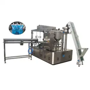 Rotary Automatic Premade Spout Bag Doypack Suck Pouches Filler Drink Milk Filling Capping Machine For Liquid Juice