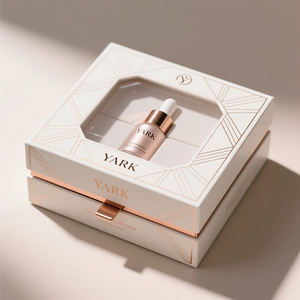 Caja de Cartón Reciclada con Logotipo de Marca Impreso Personalizado, Caja de Papel con Tapa y Base con Estampado en Lámina Dorada para Productos de Belleza y Cuidado de la Piel - Product Image 2