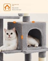 Structure d'escalade pour chat avec poteau à gratter en sisal naturel, niche confortable et perchoir pour chatons et petits chats, stable