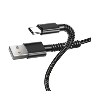 3.3ft קלוע כבל USB טלפון נייד טעינה מהירה טעינה מהירה נתונים כבל USB סוג מטען