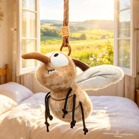 Porte-clés insecte mignon et original en promotion avec rembourrage en coton PP et cordon portable pour usage quotidien et collection