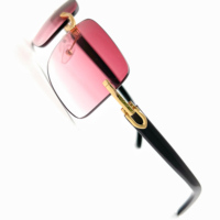 Lunettes Diamant Véritables en Corne de Buffle de Taureau, Sans Monture, Blanches, Vintage, Naturelles, de Marque de Luxe