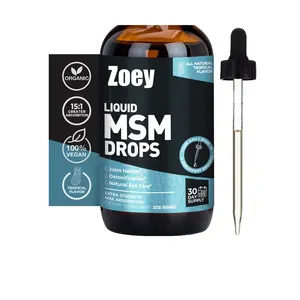 自有品牌欢迎液体MSM滴剂用于关节健康排毒天然眼部护理额外力量吸收60毫升