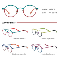 Gafas Borregls con Montura de Titanio Colorida para Hombre, Gafas Redondas de Diseño de Marca Nueva 2025 para Mujer, Lentes Ópticas de Alta Calidad 185903