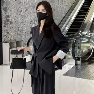 Completo completo completo a vita alta <span class=keywords><strong>S</strong></span>-3XL con giacca tinta unita per pantaloni lunghi primavera e autunno - Product Image 6