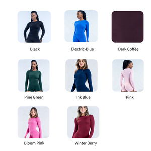 Nouvel Arrivage – T-shirt de <span class=keywords><strong>Sport</strong></span> Sans Couture à Col Rond et Manches Longues pour Femme, Doux, Respirant, Idéal pour la Course en Extérieur et le Fitness - Product Image 2