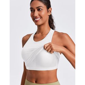 Hauts de sport pour femmes : Débardeur dos nageur avec soutien-gorge intégré, haut de yoga longueur taille, chemise de sport rembourrée pour la gym - Product Image 4