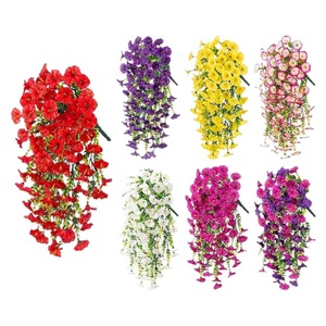 Vignes artificielles de glycine aux couleurs mélangées, fleurs en soie plastique pour la décoration murale intérieure et les jardins printemps-automne - Product Image 1