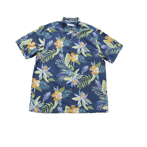 Plain Hawaiian <strong>Shirt</strong> <strong>Men</strong> 100% Mulberry <strong>Silk</strong> Printed <strong>Shirt</strong> Dress with Short Sleeve - Product Image 5