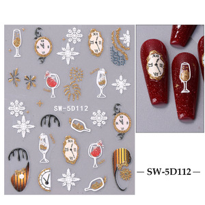 5D Navidad luz brillo <span class=keywords><strong>uñas</strong></span> en relieve pegatinas árbol <span class=keywords><strong>de</strong></span> Navidad copos <span class=keywords><strong>de</strong></span> nieve <span class=keywords><strong>diseño</strong></span> <span class=keywords><strong>de</strong></span> algodón <span class=keywords><strong>2023</strong></span> invierno manicura SW-5D113 - Product Image 3