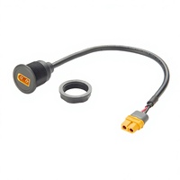 Câble d'extension étanche XT60 mâle-femelle à montage sur panneau, contacts en cuivre plaqué or, boîtier ABS pour équipement d'alimentation LED