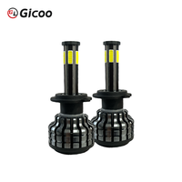 Gicoo X6s IP67 - Faro LED COB de Aluminio de 6 Lados y 12 V, 10000 LM, 360 H4/H7/H11, 60 W, Bombillas LED para Automóvil
