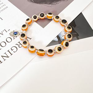 Bracelet élastique turc anti-mal avec breloque œil turc et strass colorés, bijou unisexe, cadeau - Product Image 3