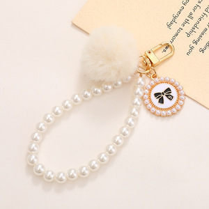 Llavero Lindo de Perlas con Flor, Joyería de Lujo para Mujer, Colgante de Cuentas de Perla y Concha, Dije para Teléfono y Bolso, Accesorio para Llaves de Coche - Product Image 2