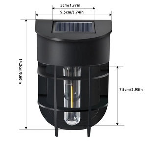 Lampe solaire LED murale extérieure rechargeable RGBIC pour clôture de jardin, décoration paysagère - Product Image 6