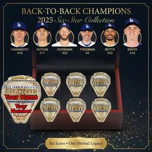 แหวนโลหะที่ระลึกชุดแชมป์เบสบอลลอสแอนเจลิส ดอดเจอร์ส ปี 2025 ล่าสุด ชุดสะสมสำหรับผู้ชาย - Product Image 2