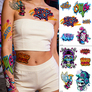 Nuevos Diseños de Tatuajes Temporales Impermeables, Tatuajes Temporales Personalizados con Graffiti - Product Image 4