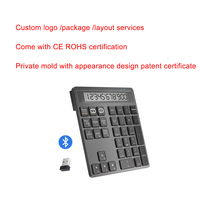 ABS 34 KEYS 2.4g Wireless Numpad Tastierino 2 in 1 Numpad Kalkulator Keyboard Numerik Bluetooth