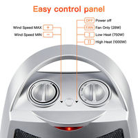Ventilateur chauffant PTC avec thermostat réglable, étanche, portable, vertical, pour bureau, télécommande, protection contre la surchauffe